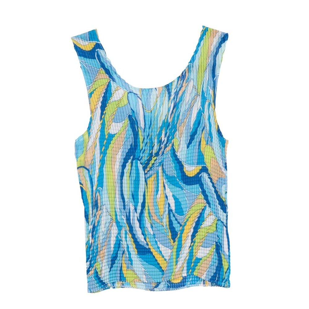 Sere Nade Y2K Sheer Blouse Tank Set XL Blue Green Abstract Swirl Boho Fairy - Picture 7 of 7